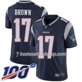 Herren New England Patriots Trikot Antonio Brown 17 Nike Navy Blau 100th